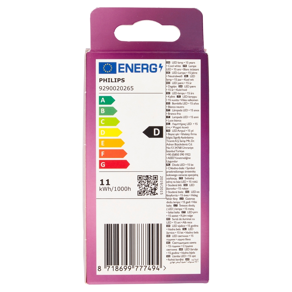 Philips Led goccia vetro 100W E27 4000K