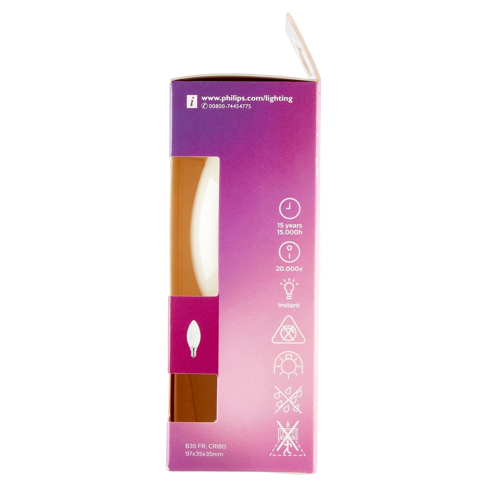 Philips Led candela vetro 60W E14 4000K non dim