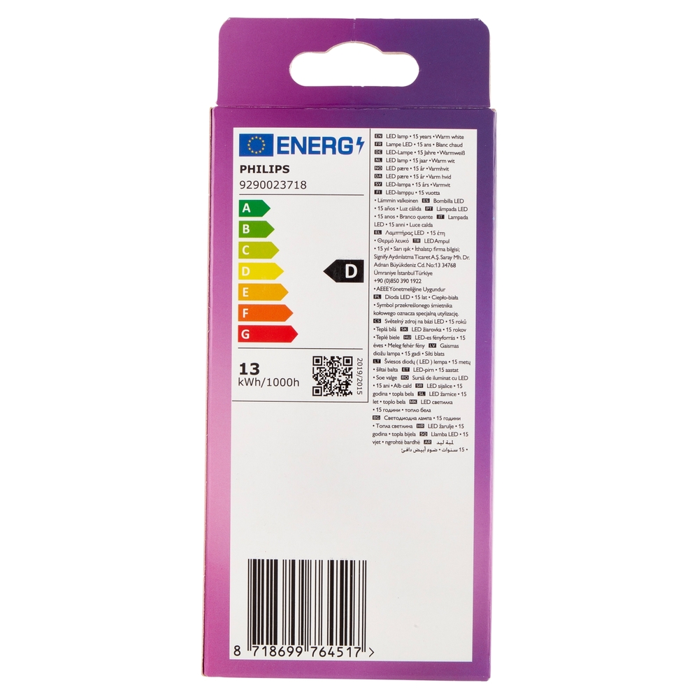 Philips Led goccia vetro 120W E27 2700K