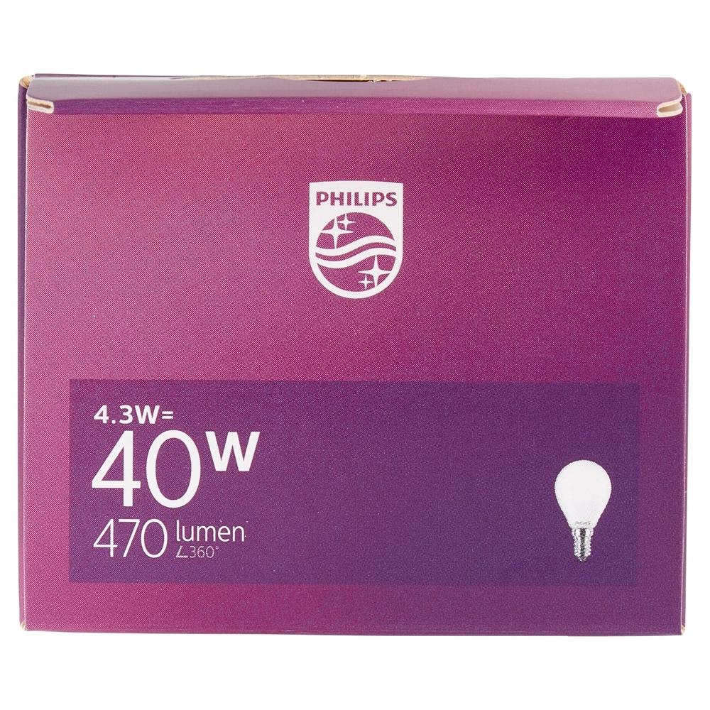 Philips Led sfera vetro 40W E14 2700K