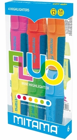 Mini Evidenziatori Fluo, 6 Pezzi