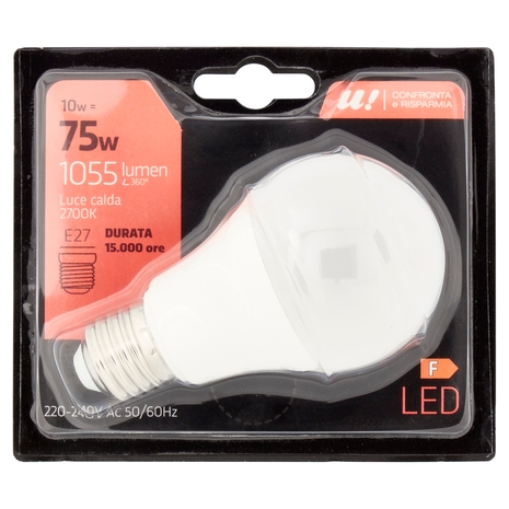 Lampada Led Goccia 10W E27 2700K U! Confronta e Risparmia
