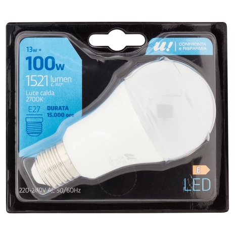 Lampada Led Goccia 13W E27 2700K U! Confronta e Risparmia