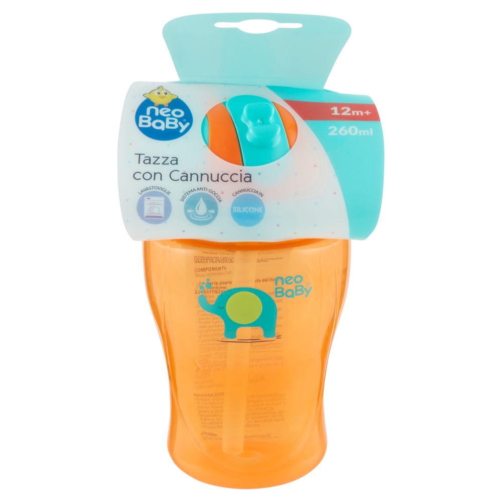 neo Baby Tazza con Cannuccia 260 ml 12m+