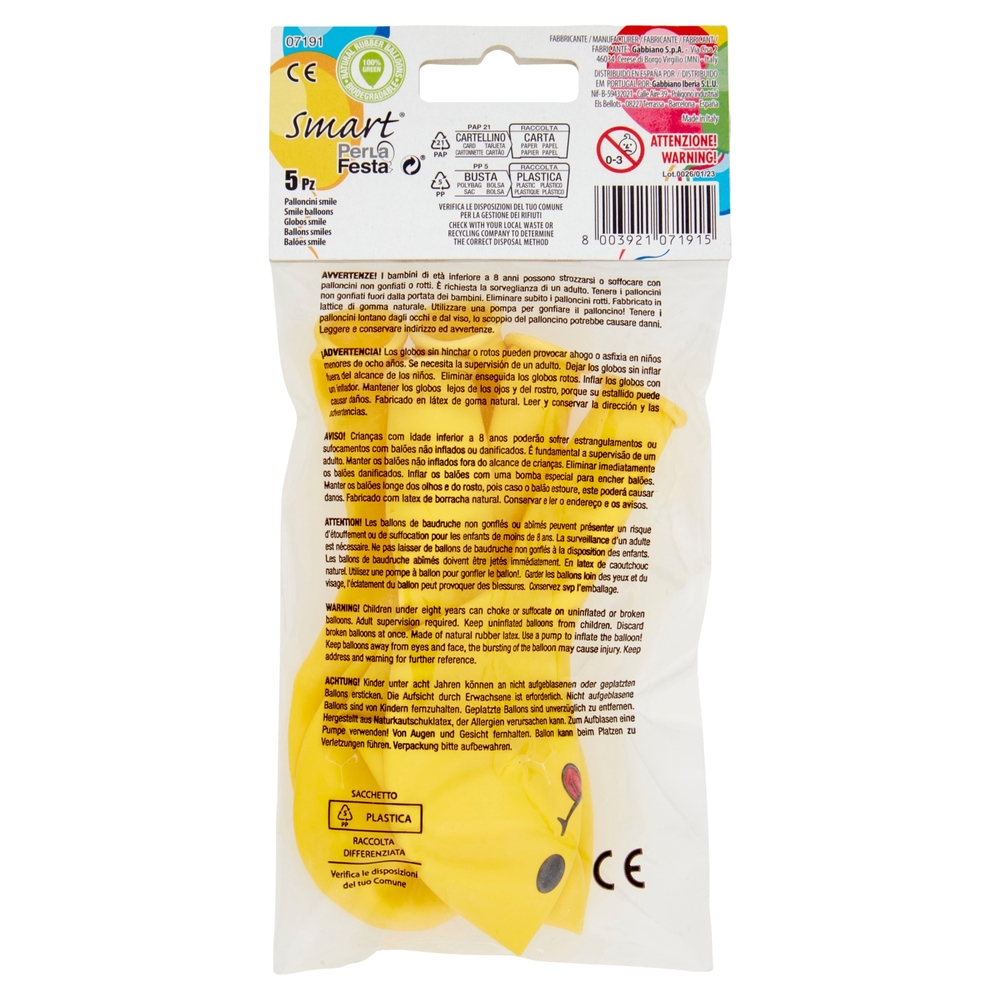 Smart PerLa Festa Palloncini Smile 5 pz