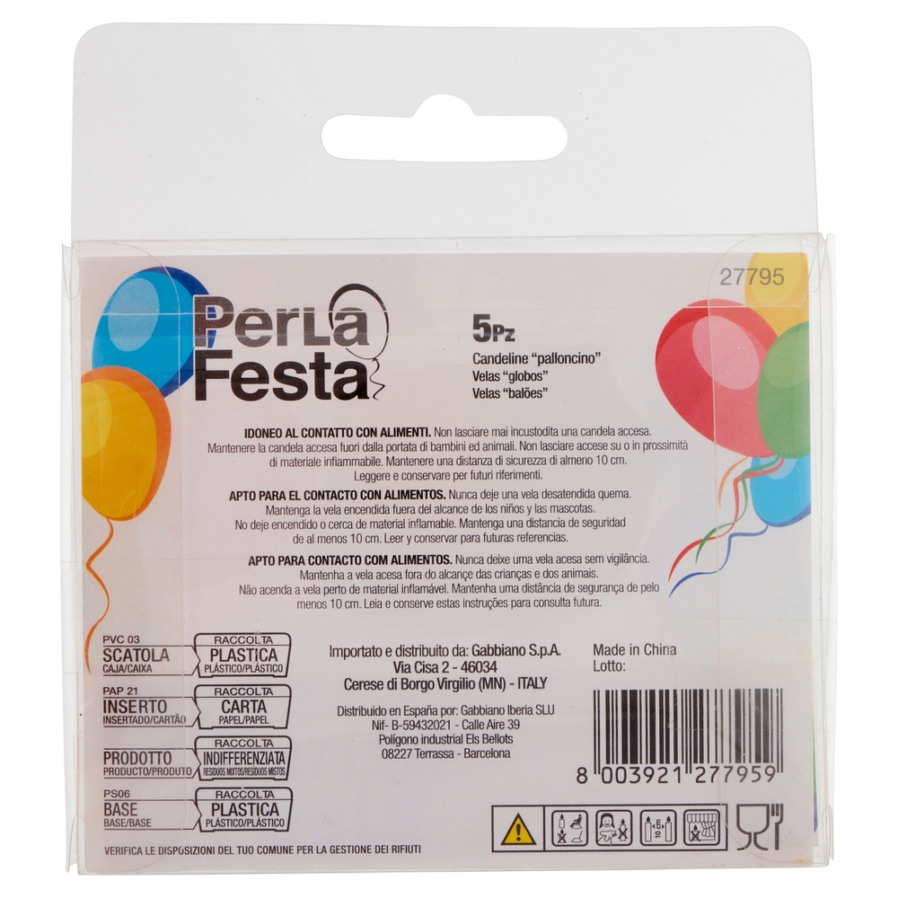 PerLa Festa Candeline Palloncino 5 pz