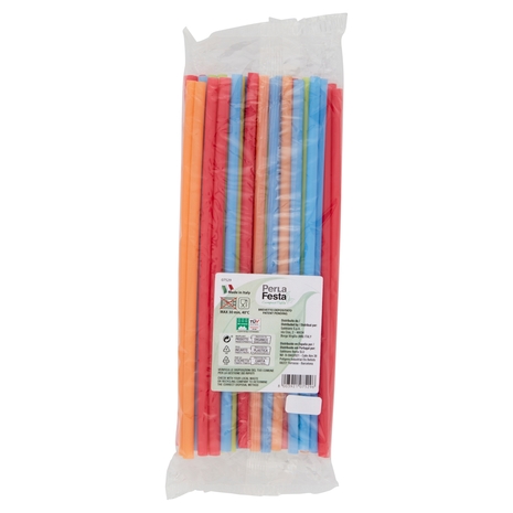 PerLa Festa ComposTable Cannucce Compostabili colorate 50 pz
