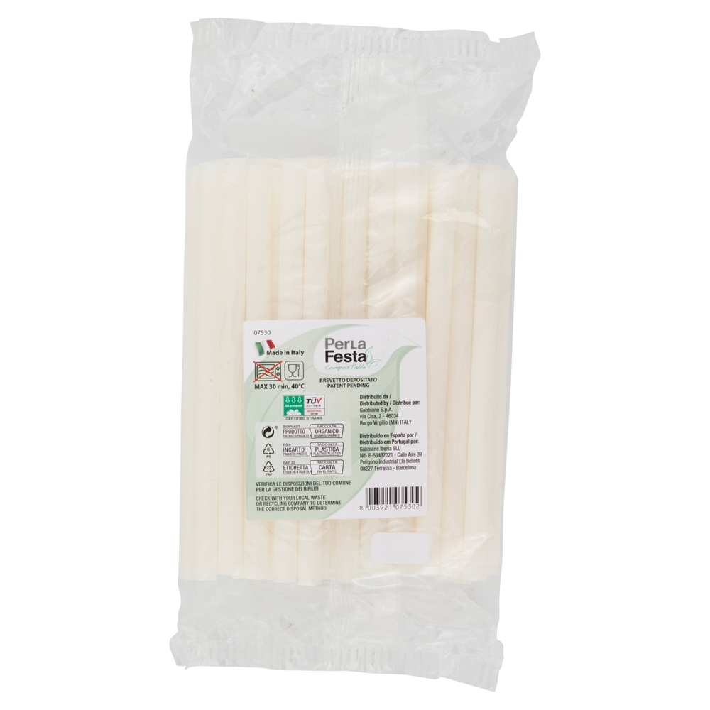 PerLa Festa ComposTable Cannucce Compostabili 50 pz
