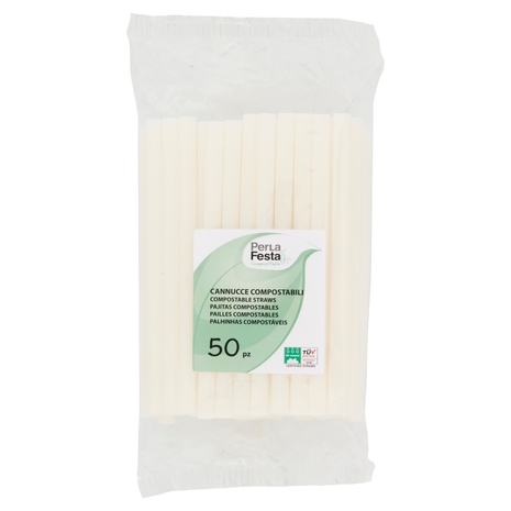 PerLa Festa ComposTable Cannucce Compostabili 50 pz
