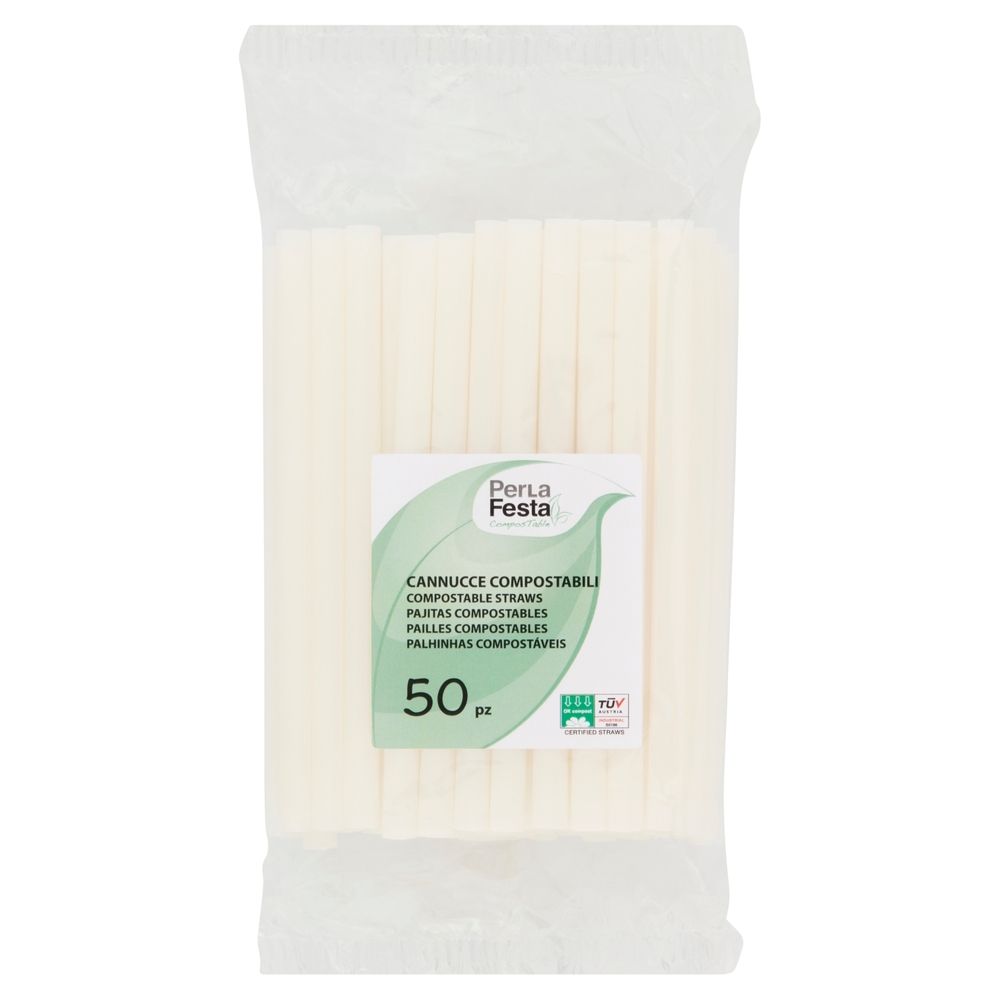 PerLa Festa ComposTable Cannucce Compostabili 50 pz