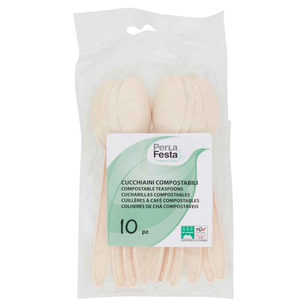 PerLa Festa ComposTable Cucchiaini Compostabili 10 pz