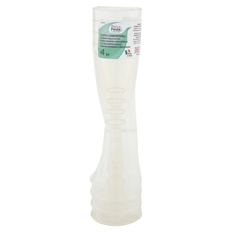 PerLa Festa ComposTable Flutes Compostabili 4 pz