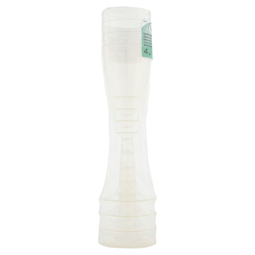 PerLa Festa ComposTable Flutes Compostabili 4 pz