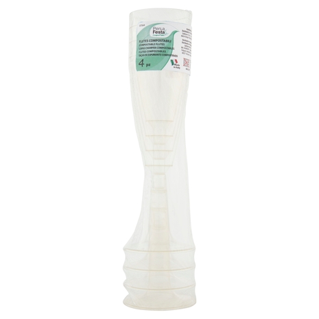 PerLa Festa ComposTable Flutes Compostabili 4 pz