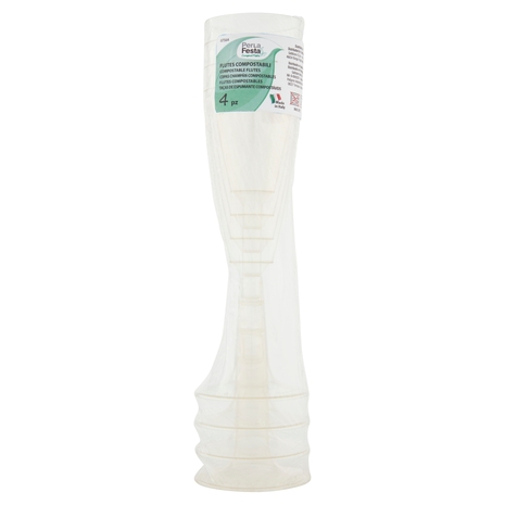 PerLa Festa ComposTable Flutes Compostabili 4 pz