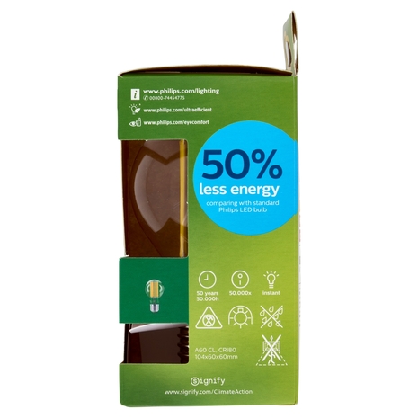 Philips LED Goccia Vetro Filam 100W E27 2700K Non-Dim Classe A