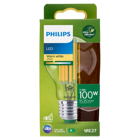 Philips LED Goccia Vetro Filam 100W E27 2700K Non-Dim Classe A