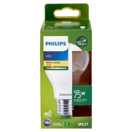 Philips LED Goccia Vetro Smerigliato 75W E27 2700K Non-Dim Classe A