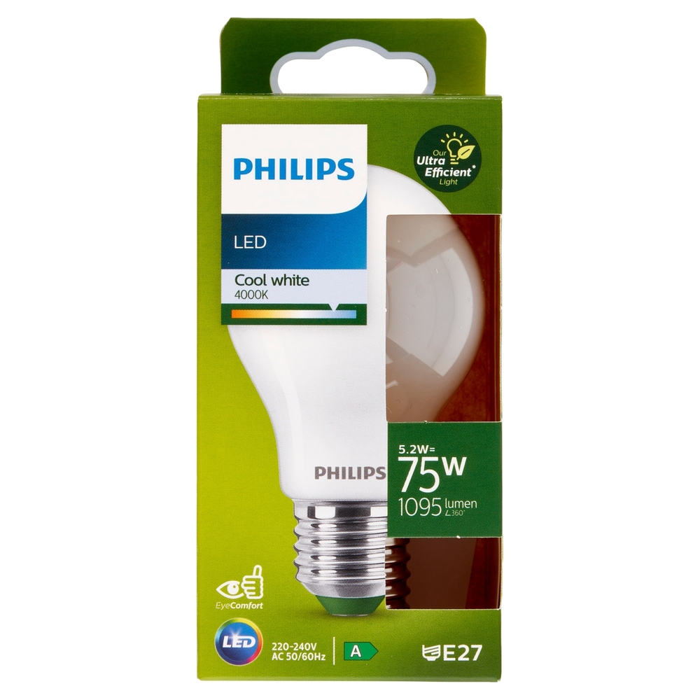 Philips Led Goccia Vetro Smerigliato 75W E27 4000K