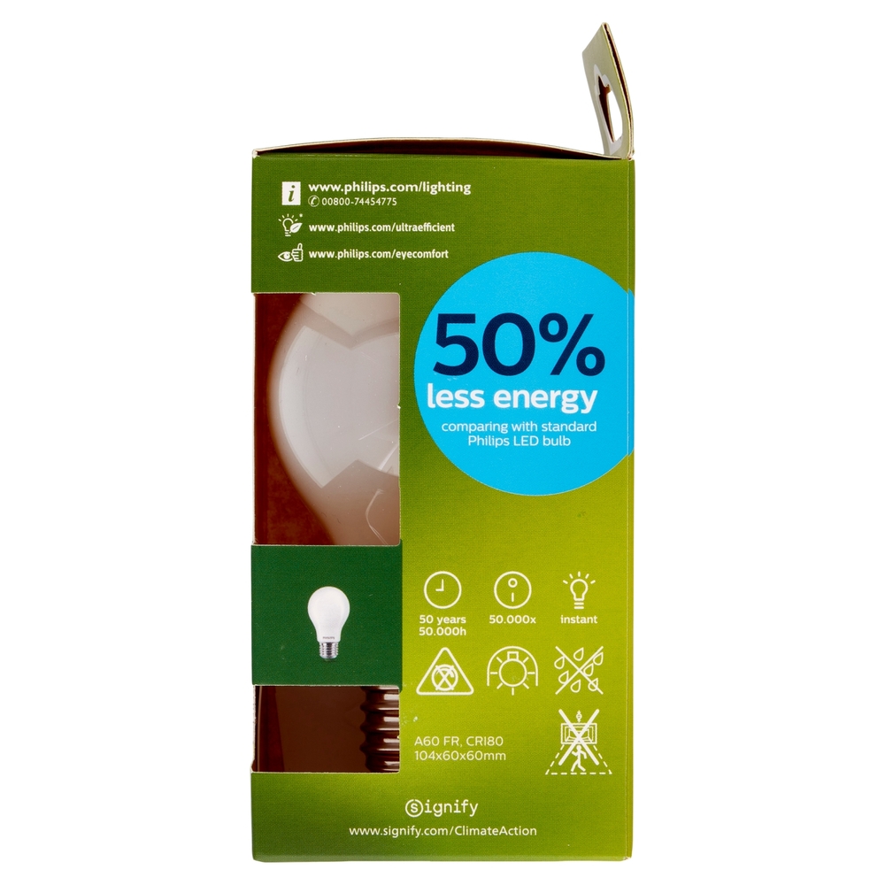 Philips Led Goccia Vetro Smerigliato 75W E27 4000K