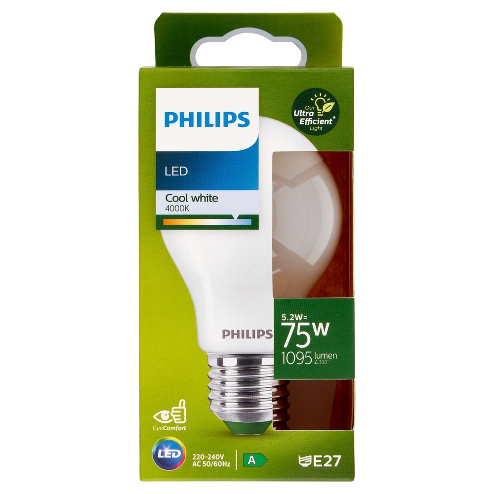 Philips Led Goccia Vetro Smerigliato 75W E27 4000K