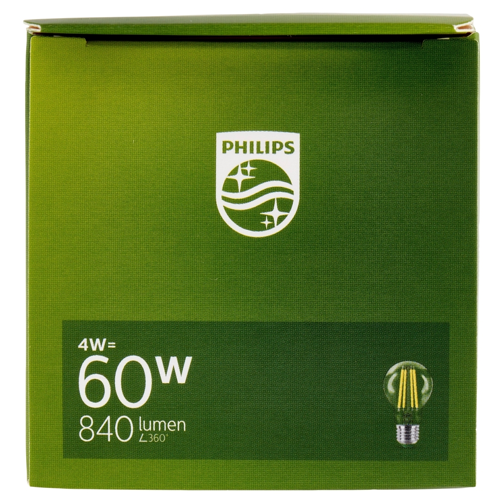 Philips Led Goccia Vetro Filamento 60W E27 4000K
