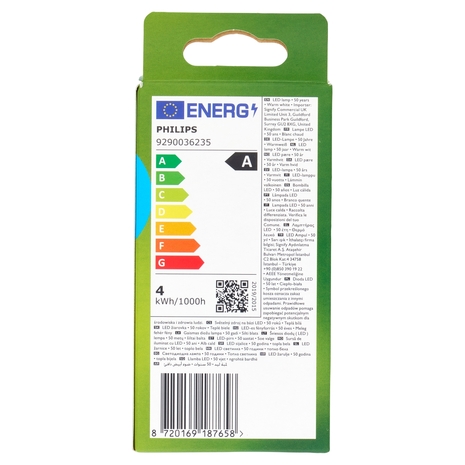 Philips Led Goccia Vetro Filamento 60W E27 2700K