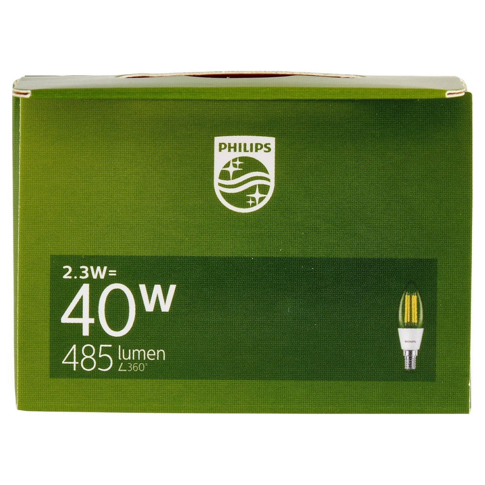 Philips Led Candela Vetro Filamento 40W E14 4000K