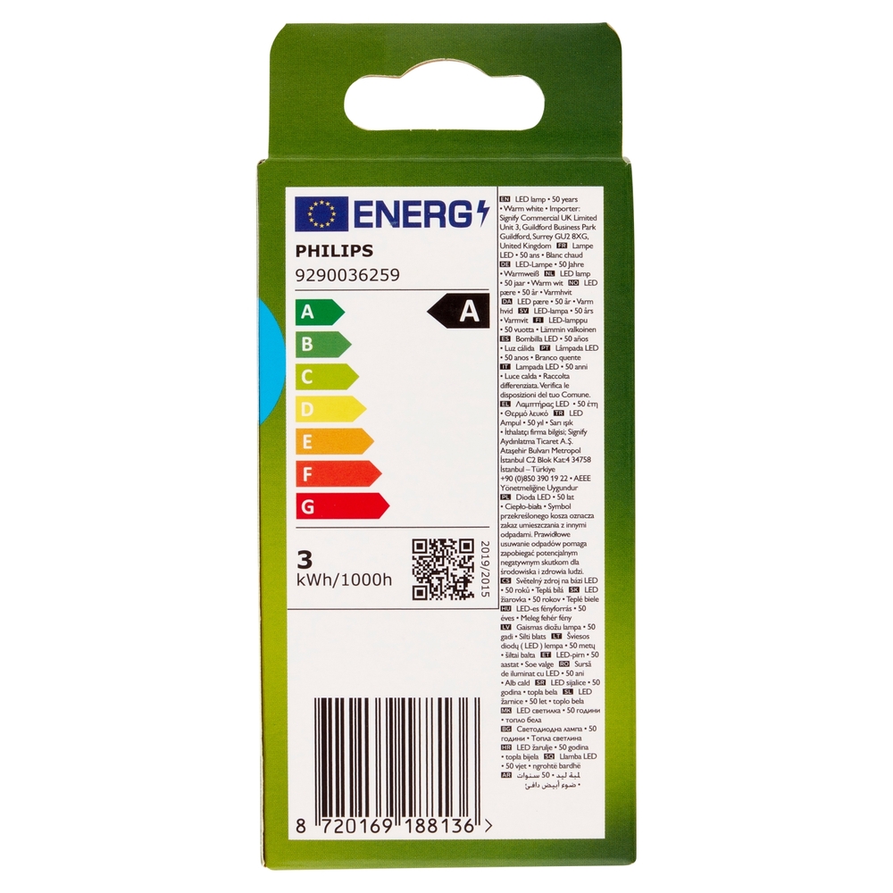 Philips Led Candela Vetro Filamento 40W E14 2700K