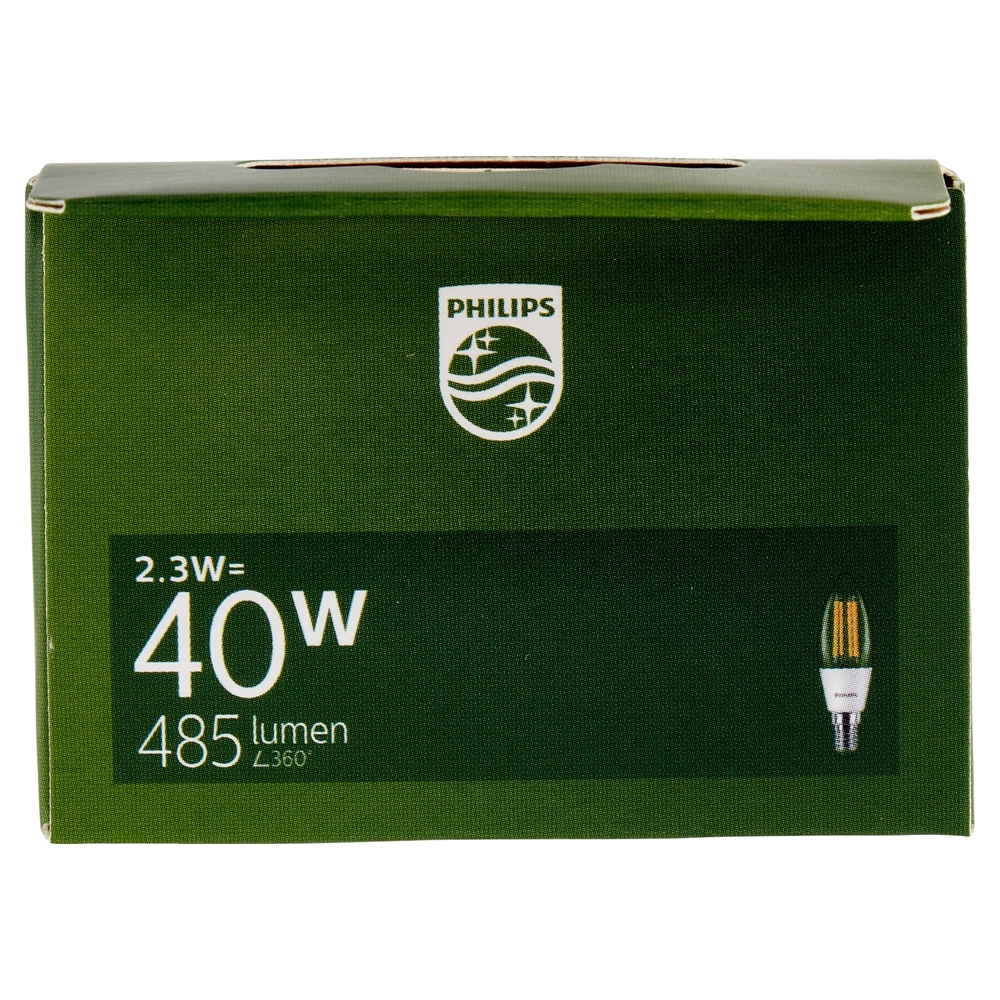 Philips Led Candela Vetro Filamento 40W E14 2700K