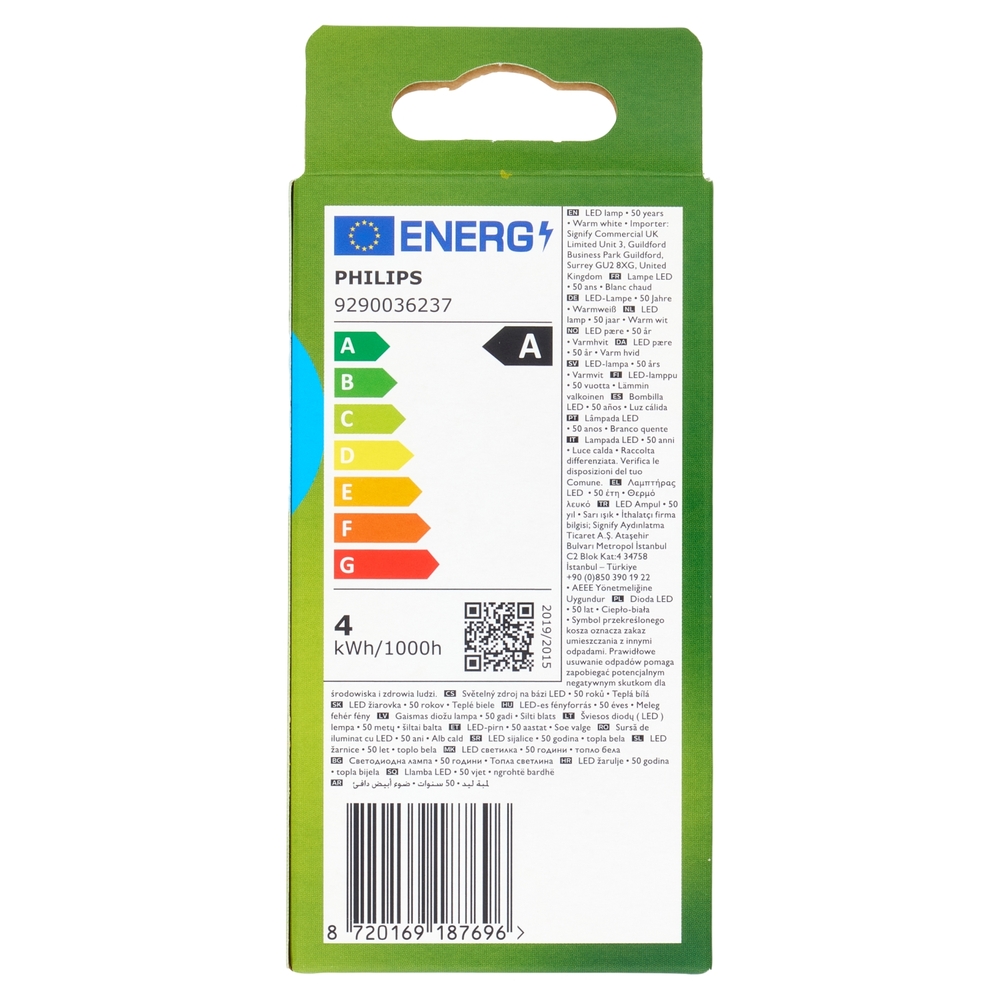Philips Led Goccia Vetro Smerigliato 60W E27 2700K