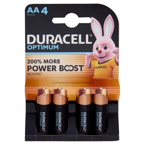 Duracell Optimum AA 4 Stilo / Mignon Alcalina 1.5V MX1500 4 pz