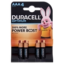 Duracell Optimum AAA 4 Mini Stilo / Micro Alcalina 1.5V MX2400 4 pz