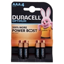 Duracell Optimum AAA 4 Mini Stilo / Micro Alcalina 1.5V MX2400 4 pz