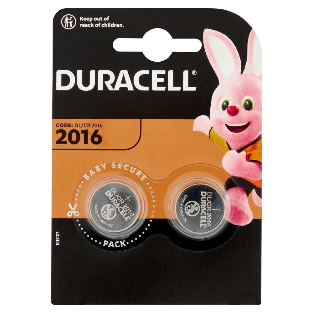 Duracell 2016 Batteria Bottone al Litio Specialistica 3V confezione da 2 DL2016 CR2016