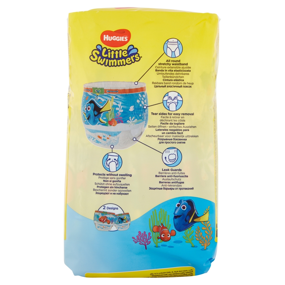 Huggies Little Swimmers Costumino Lavabile - Taglia 5-6 (13+ Kg), Fantasia Marina - Foto 9