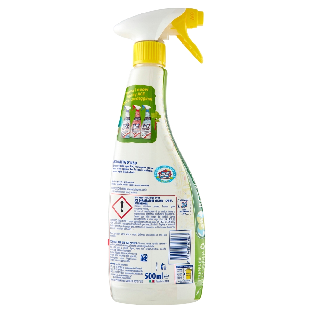 Sgrassatore Cucina Senza Candeggina Limone, 500 ml