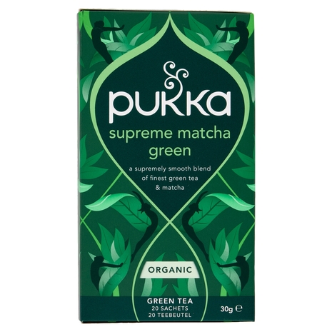 pukka supreme matcha green organic 20 green tea sachets 30 g