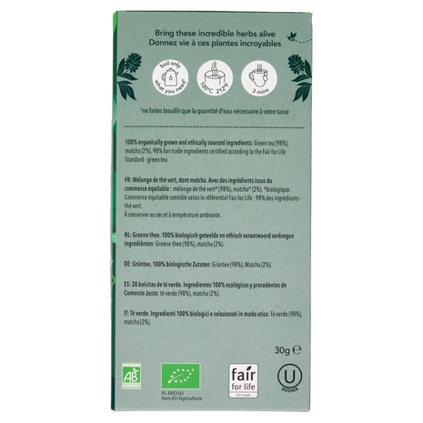 pukka supreme matcha green organic 20 green tea sachets 30 g