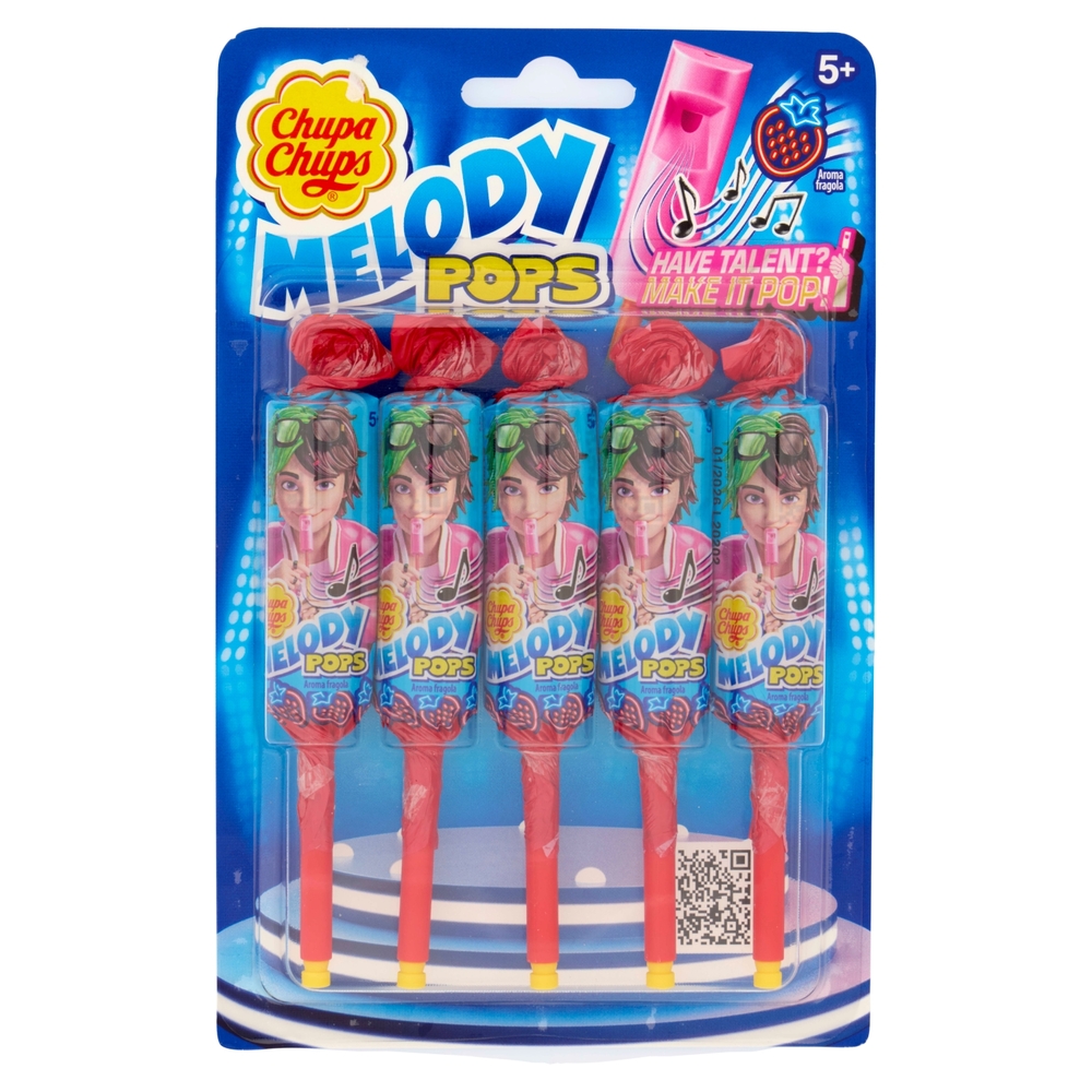 Chupa Chups Melody Pops Aroma Fragola 5 x 15 g