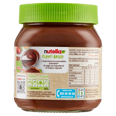 nutella plant based l'esperienza inconfondibile di Nutella con ingredienti di origine vegetale 350g