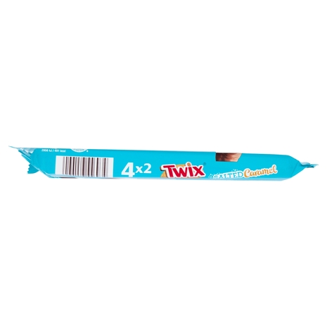Twix Snack al Cioccolato con Caramello Salato, 4 Barrette x 46g