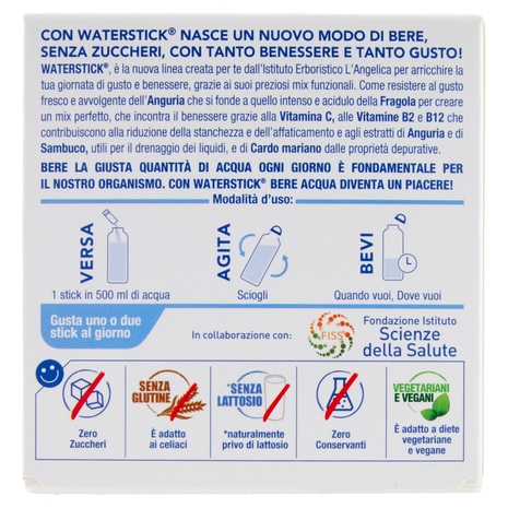 L'Angelica Waterstick Anguria e Fragola Detox 12 x 2 g