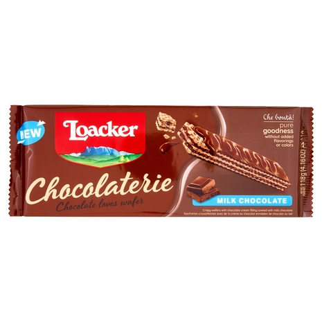 Loacker Chocolaterie Wafer ricoperti di Cioccolato al Latte con crema al Cioccolato Wafers 118g