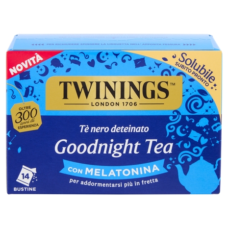 Twinings Goodnight Tea Tè Nero Deteinato solubile con Melatonina 14 bustine The x 4 g