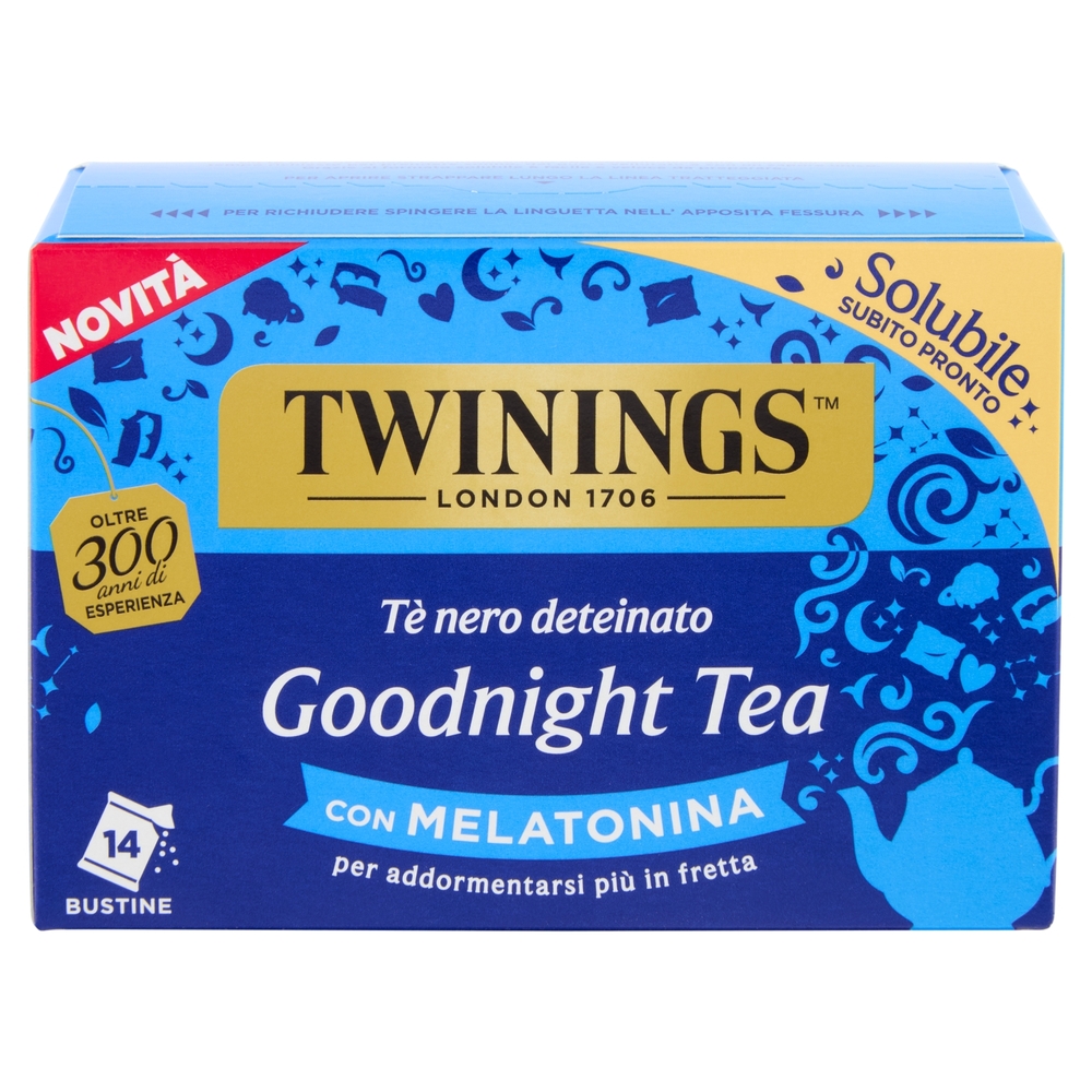 Twinings Goodnight Tea Tè Nero Deteinato solubile con Melatonina 14 bustine The x 4 g