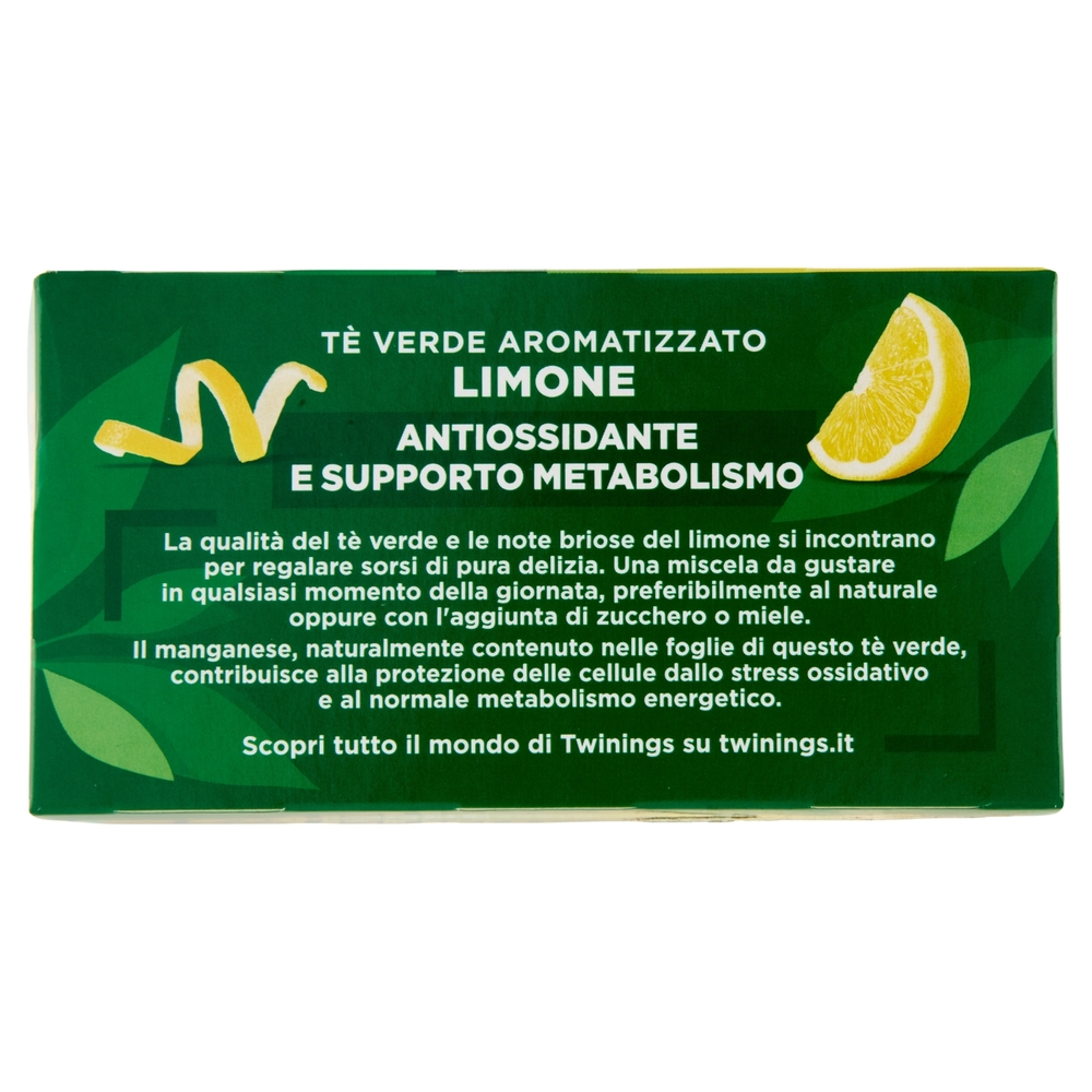 Twinings Limone Tè Verde aromatizzato Antiossidante e Supporto Metabolismo 20 filtri The 40 g