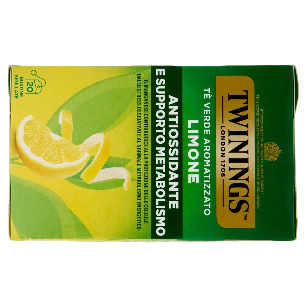Twinings Limone Tè Verde aromatizzato Antiossidante e Supporto Metabolismo 20 filtri The 40 g