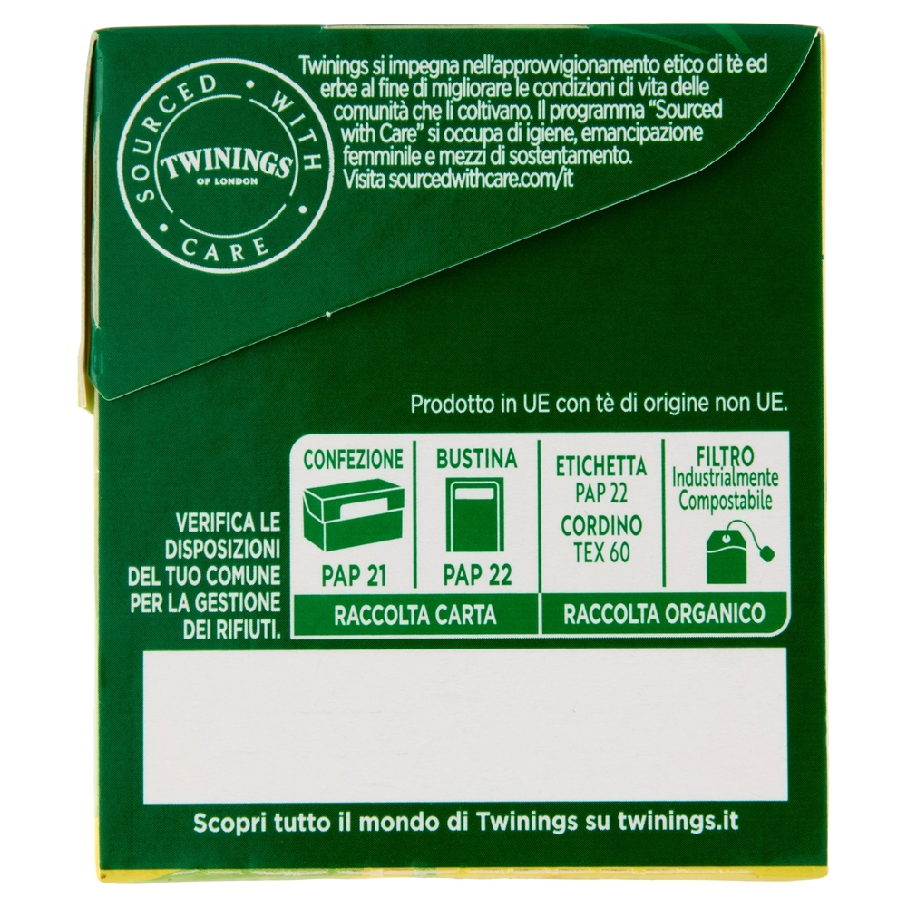 Twinings Limone Tè Verde aromatizzato Antiossidante e Supporto Metabolismo 20 filtri The 40 g