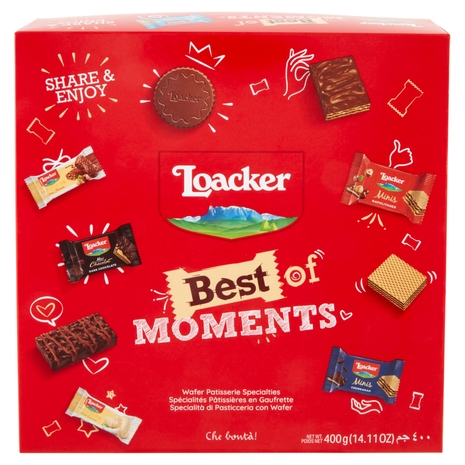 Loacker Best of Moments Wafer confezione regalo con delizie assortite di wafers e cioccolato 400g